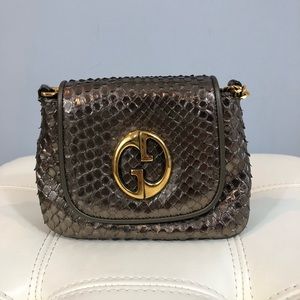 Gucci 1973 metallic Python mini evening bag
